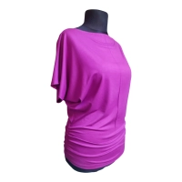 Tunika Nelly kimono z marszczeniem na biodrach - fuksja